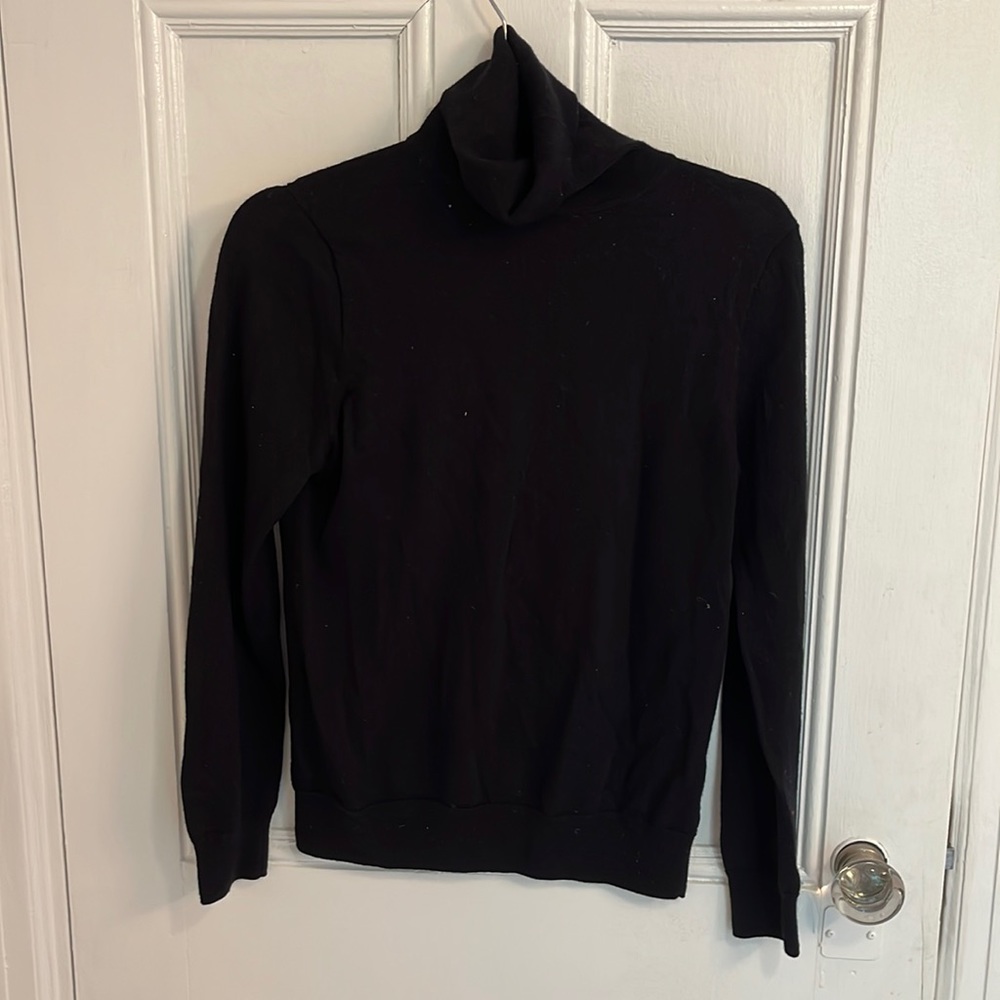 J. Crew black merino wool turtleneck sweater